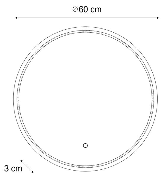 Moderno kopalniško ogledalo 60 cm z LED in zatemnitvijo na dotik - Sebas