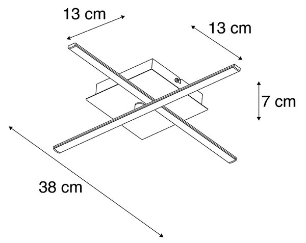 Moderna stropna svetilka črna z LED-tristepensko zatemnitvijo - Cruz