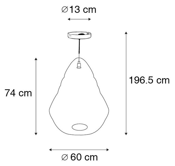 Orientalska viseča svetilka črna 60 cm - Nidum