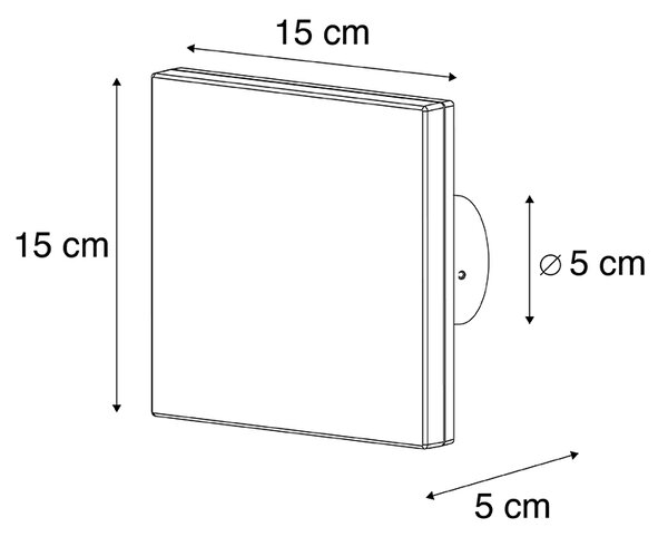 Dizajnerska stenska svetilka siva aluminij 15 cm z LED 9W - Skyf