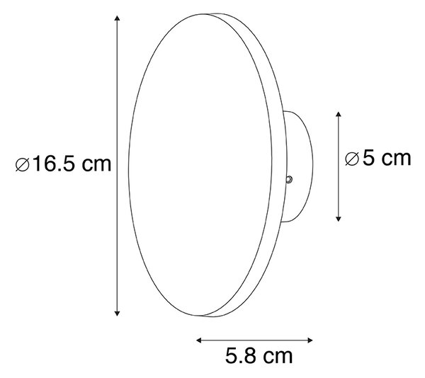 Dizajn stenska svetilka siva 16,5 cm z LED - Skyf