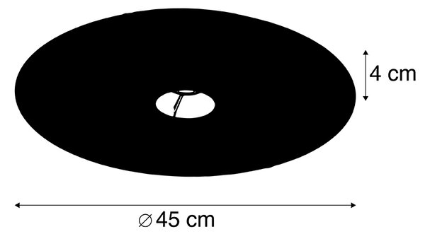 Žametni ploski odtenek svetilke z dizajnom pavovega peresa z zlatom 45 cm