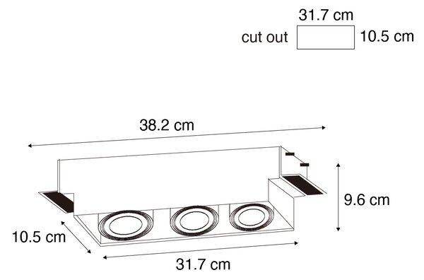 Vgradni reflektor bel GU10 AR70 trimless tri-light - Oneon