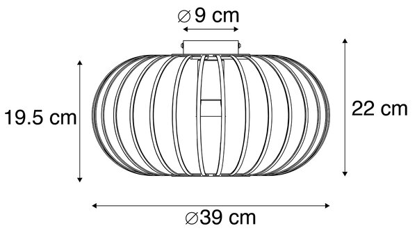 Pametna stropna svetilka črna 39 cm vključno z Wifi G95 - Johanna