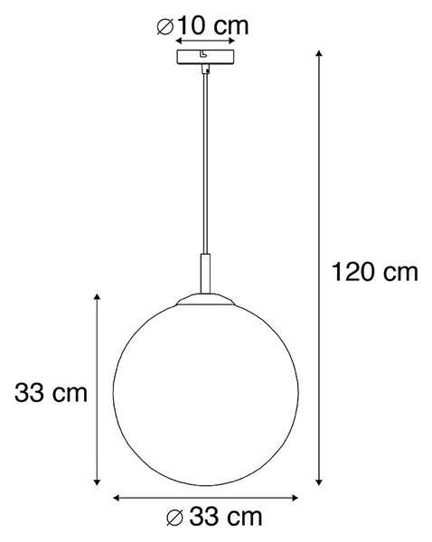 Pametna viseča svetilka iz medenine z oceansko modrim steklom 33 cm vključno z Wifi ST64 - Pallon