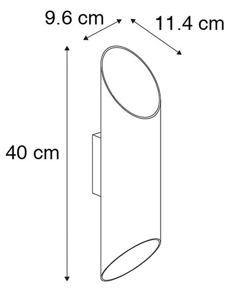 Pametna stenska svetilka črna 9,6 cm z 2 Wifi GU10 - Organo