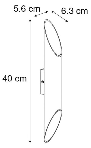 Pametna stenska svetilka črna 5,6 cm z 2 Wifi GU10 - Organo