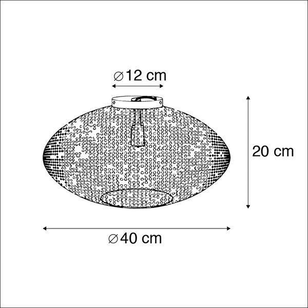 Pametna stropna svetilka črna z zlatom 40 cm vključno z Wifi G95 - Radiance