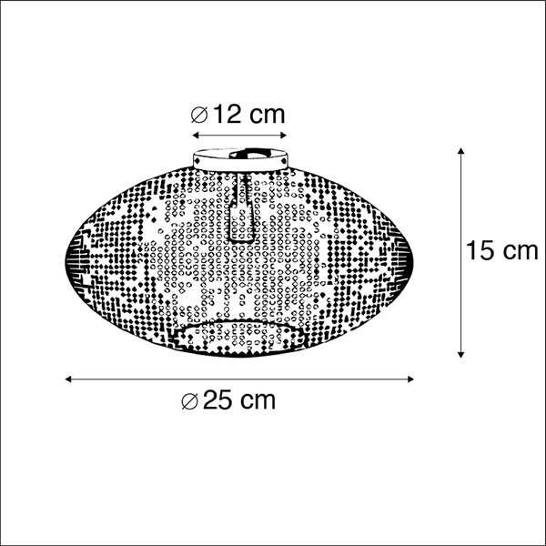 Pametna stropna svetilka črna z zlatom 25 cm vključno z Wifi A60 - Radiance