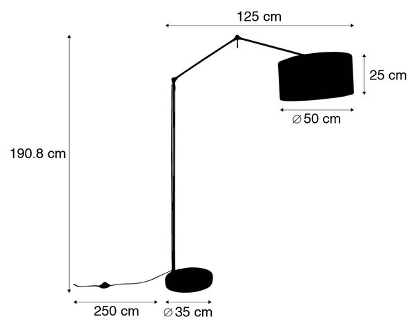 Stoječa svetilka zlata s svetlo rjavim senčnikom 50 cm nastavljiva - Editor