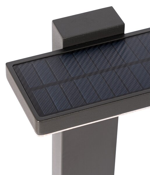 Zunanji steber temno siv 80 cm z LED in kratkimi lučmi na solar - Sunnie