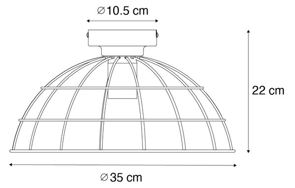 Industrijska stropna svetilka črna 35 cm - Hanze