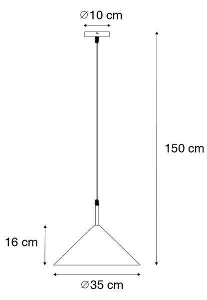 Dizajnerska viseča svetilka rumena - Triangolo