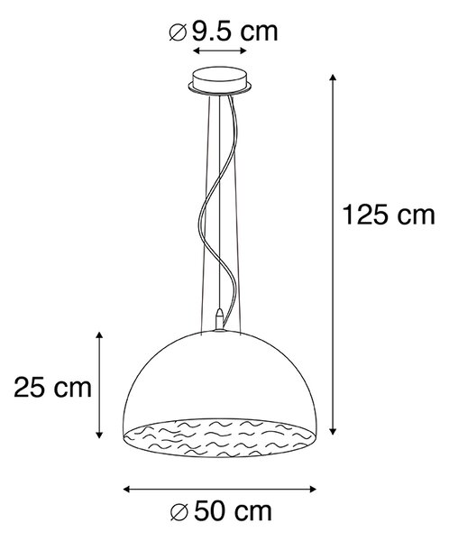 Sodobna viseča svetilka bela 50 cm - Magna