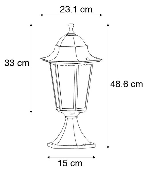 Podnožje za klasično zunanjo svetilko črno 48,6 cm IP44 - New Orleans