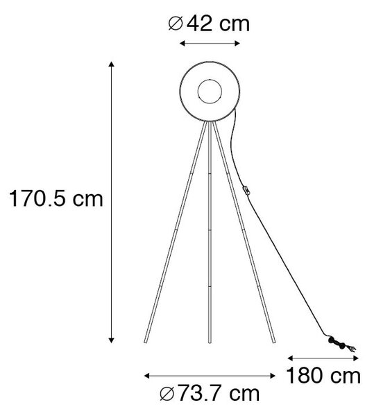 Stoječa svetilka črna z zlatom 42 cm nastavljiv stojalo - Magnax