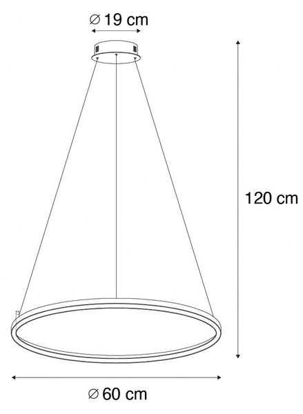 Pametna viseča svetilka črna 60 cm z LED in RGBW - Girello