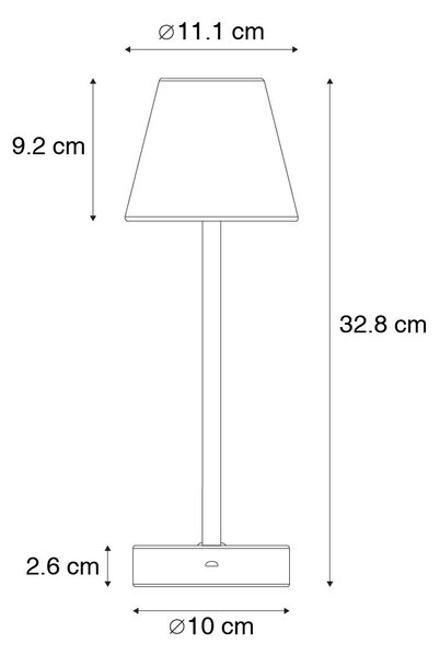 Namizna svetilka temno siva z LED polnilno z zatemnitvijo na dotik - Renata