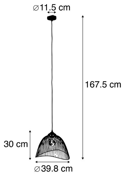 Dizajn viseča svetilka medenina 39,8 cm - Pia