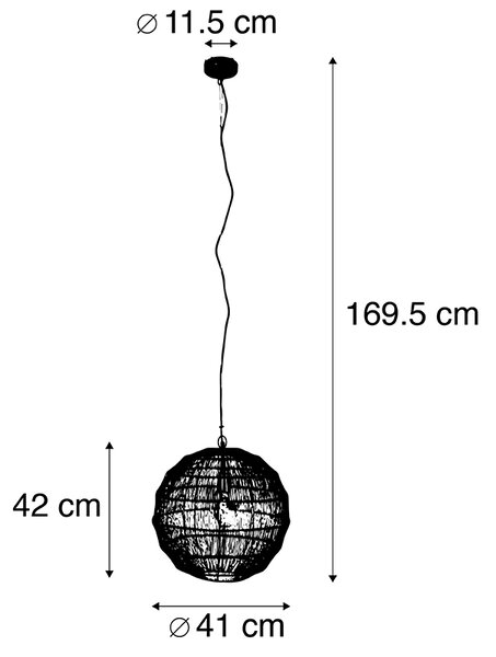 Sodobna viseča svetilka medenina 42 cm - Bolti