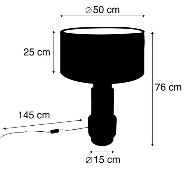 Namizna svetilka bron z velur metuljem senčnik 50 cm - Bruut