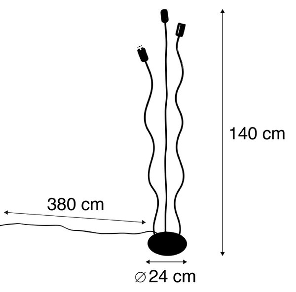 Design talna svetilka črna 3 -light - Wimme