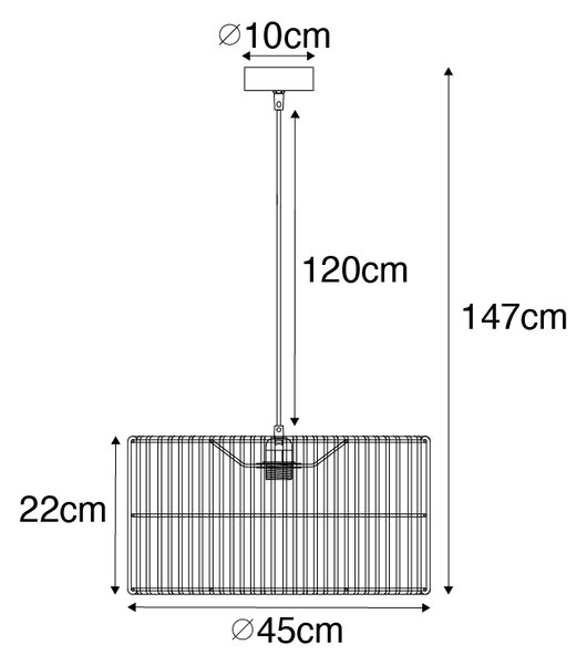 Orientalska viseča svetilka ratan 45 cm - Maud