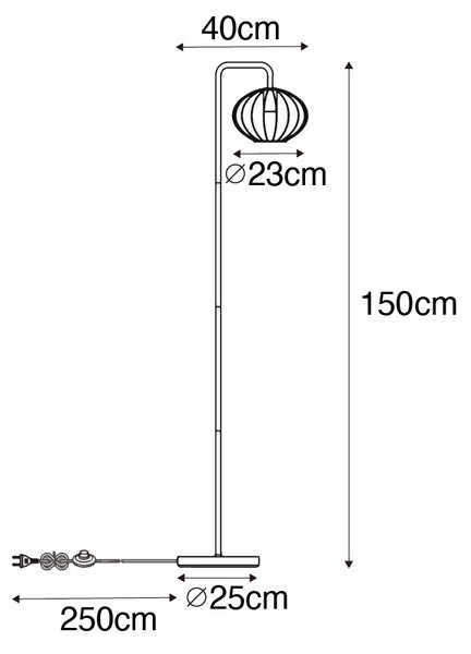 Dizajn stoječa svetilka črna 23 cm - Margarita