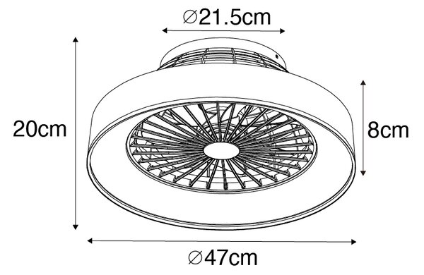 Stropni ventilator vklj. LED z daljinskim upravljalnikom - Emily