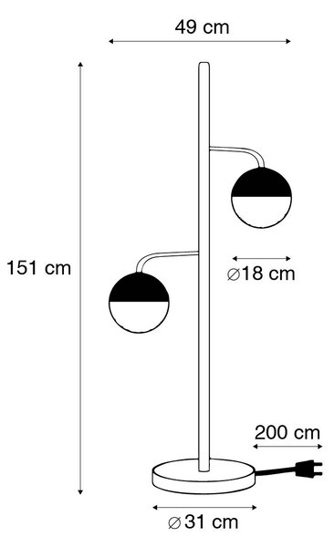 Industrijska stoječa svetilka bronze 2-light - Haicha