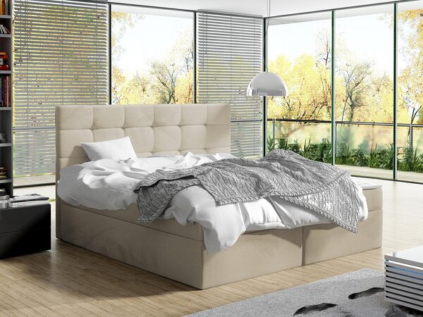 Boxspring postelja Comfivo 196, 140x200, Blago, Posteljno dno, 143x206x112cm, Vzmetnica