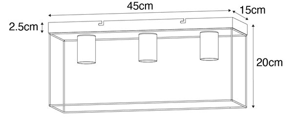 Minimalistična stropna svetilka črna 3 luči - Kodi