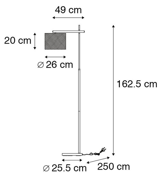 Industrijska talna svetilka črna - Drum Mesh