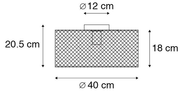 Industrijska stropna svetilka črna - Drum Mesh