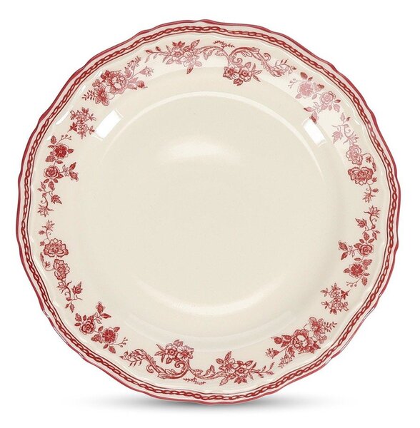Bordo rdeč/slonokoščen desertni porcelanast krožnik ø 21,5 cm Cyril – S|P Collection