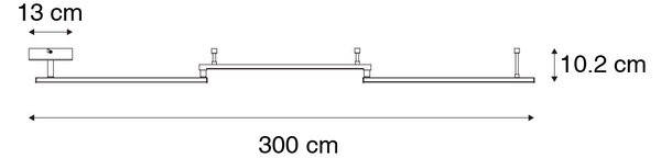 Stropna svetilka črna 300 cm vklj. LED 3-stopenjska nastavljiva zatemnitev - Annuschka