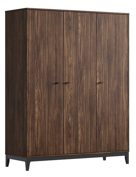 Garderobna omara v orehovem dekorju v temni naravni barvi 148x190x55 cm Ilyas – Vipack