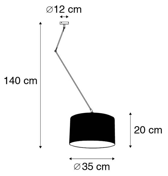 Viseča svetilka črna z nastavljivim rumenim odtenkom 35 cm - Blitz I