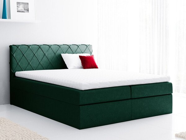 Boxspring postelja Baltimore 127, 200x200, Blago, Posteljno dno, 206x208x103cm, Vzmetnica