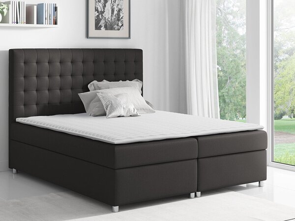 Boxspring postelja Baltimore 115, 120x200, Blago, Posteljno dno, 120x213x130cm, Vzmetnica