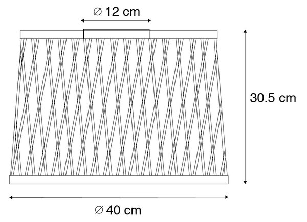 Podeželska stropna svetilka črn ratan 40 cm IP44 - Calamus