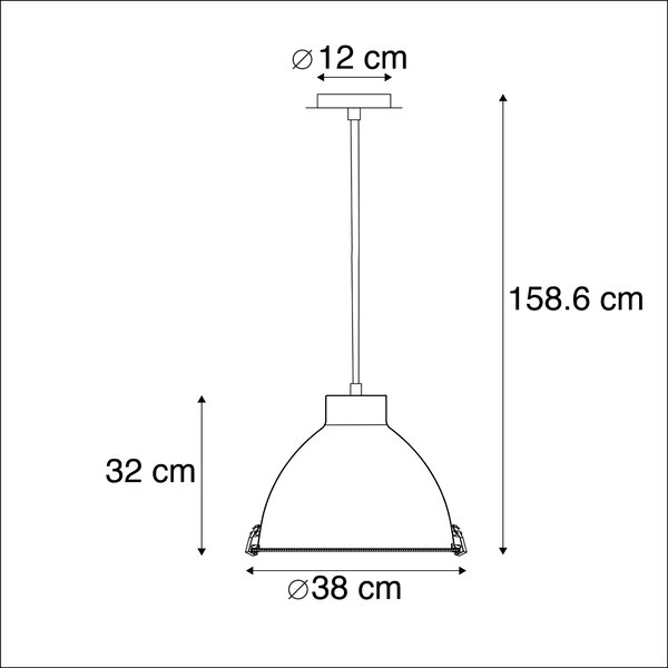 Komplet 2 visečih svetilk aluminij 38 cm za zatemnitev - Anteros