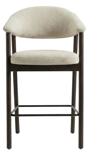 Rjavo-kremno bel oblazinjen barski stol z nasloni za roke (višina sedeža 67 cm) Elk – Unique Furniture