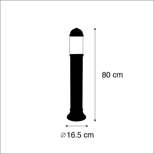 Podeželski zunanji drog črn 80 cm IP55 - Sauro