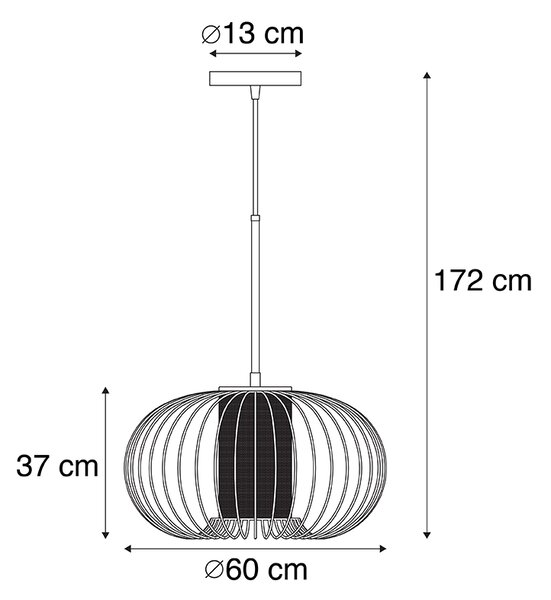 Dizajn viseča svetilka zlata s črno 60 cm - Marnie