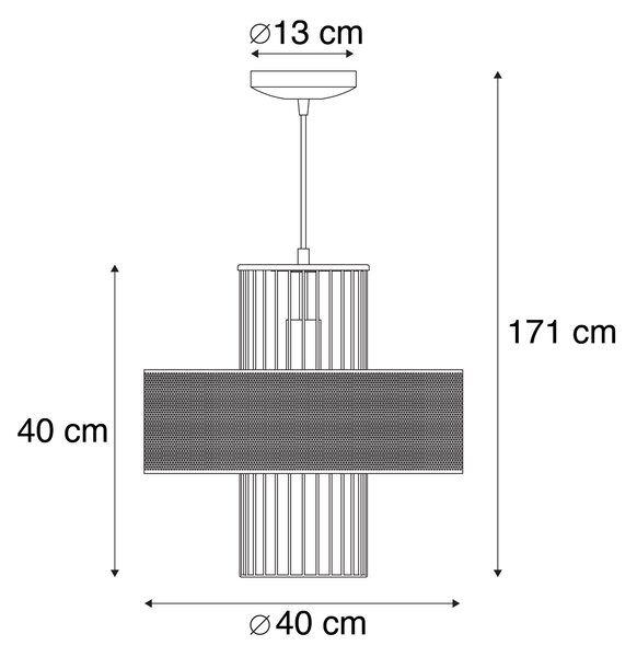 Dizajn viseča svetilka zlata s črno 40 cm - Tess