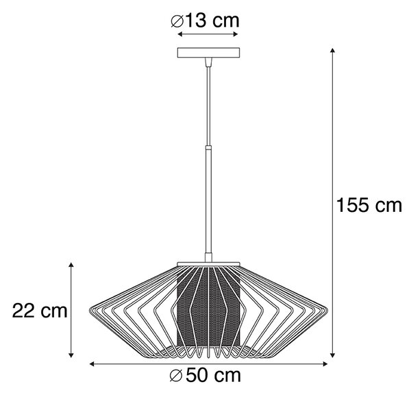 Dizajn viseča svetilka zlata s črno 50 cm - Dobrado