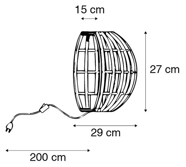 Podeželska stenska svetilka bambus - Canna