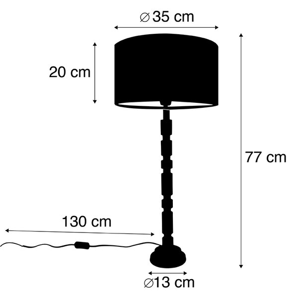 Art deco namizna svetilka bronasta 35 cm senčnik dizajn metulja - Torre