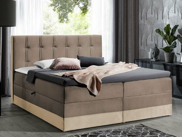 Boxspring postelja Baltimore 139, 120x200, Blago, Posteljno dno, 120x213x120cm, Vzmetnica